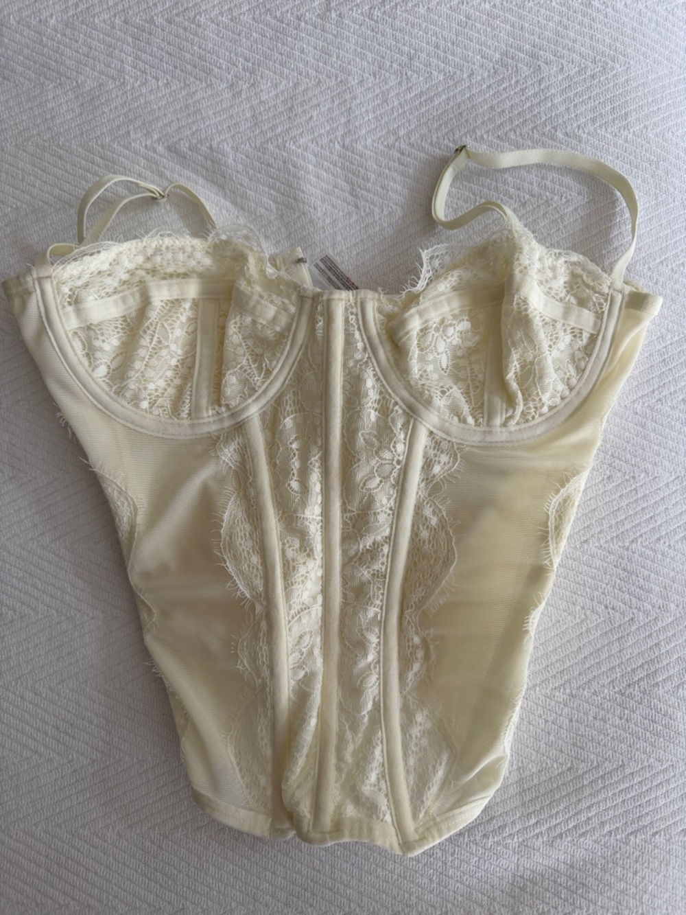 Urban Outfitters Cream Lace Longline Bustier